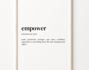 Empower Definition Print: Motivational Quote Wall Art
