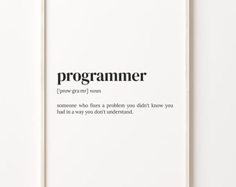 Programmer Definition Print: Quote Wall Art