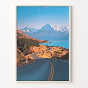 Mount Cook Colorful Poster Print, Mount Cook Photo Wall Art, Mount Cook Wall Decor, Travel Print, Mount Cook Street Map Poster, C18-956
