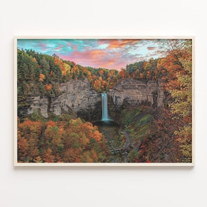 Upstate New York Bunt Poster-Druck, Upstate New York Fotokunst, Upstate New York Wand-Dekor, Reise-Druck, Stadt Karte, C18-202
