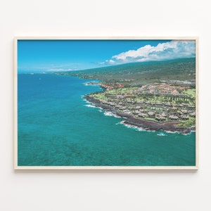 Kailua-Kona colorido cartel impresión horizontal, Kailua Kona foto pared arte, decoración de la pared Kailua Kona, impresión de viaje, cartel del mapa de la calle, C18-450