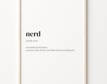 Nerd Definition Print: Dictionary Wall Art
