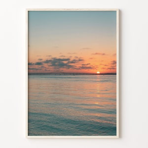 Sonnenuntergang Ozean Bunt Poster Druck, Sonnenuntergang Meer Foto Wandkunst, Wand Kunst Boho Dekor, Bunte Wand Kunst, Fotografie Poster Druck, C18-43