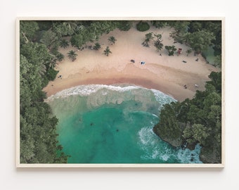 Jamaica Beach Aerial Photo Print: Tropical Wall Art