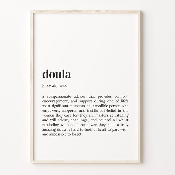 Doula Definition Print, Dictionary Poster, Quote Wall Art, Inspirational Quotes, Motivational Quote, Gift For Boss, Christmas Gift, C17-551