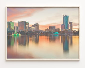 Orlando Skyline Poster: Colorful Cityscape Wall Art