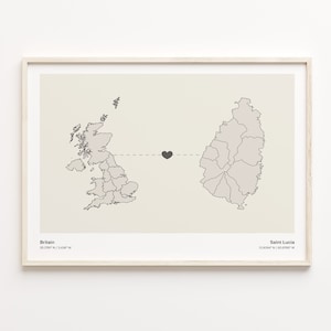 Großbritannien St. Lucia Druck, St. Lucia Geschenk, Minimalistische Landkarte Poster, Großbritannien Kunst, Freundschaftsgeschenk, C21-353