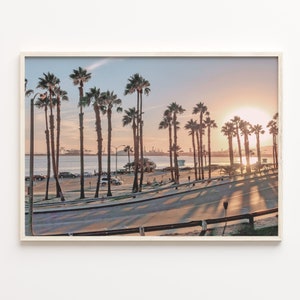 Long Beach Bunt Plakat-Druck Horizontal, Long Beach Foto Wandkunst, Long Beach Wand-Dekor, Reise-Druck, Stadtkarte, C18-197