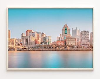 Pittsburgh Skyline Poster: Colorful Cityscape Photo Print