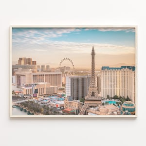 Impression affiche colorée Las Vegas, art mural photo Las Vegas, décoration Las Vegas, impression voyage Las Vegas, plan de la ville, C18-209