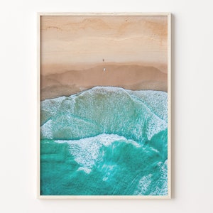 Aerial Beach Waves Art Print: Coastal Boho Decor