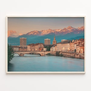 Grenoble Colorful Poster Print, Grenoble Photo Wall Art, Grenoble Wall Decor, Grenoble Travel Print, City Map, C18-310
