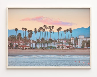 Santa Barbara Colorful Poster Print Horizontal, Santa Barbara Photo Wall Art, Santa Barbara Decor, Travel Print, City Map, C18-200