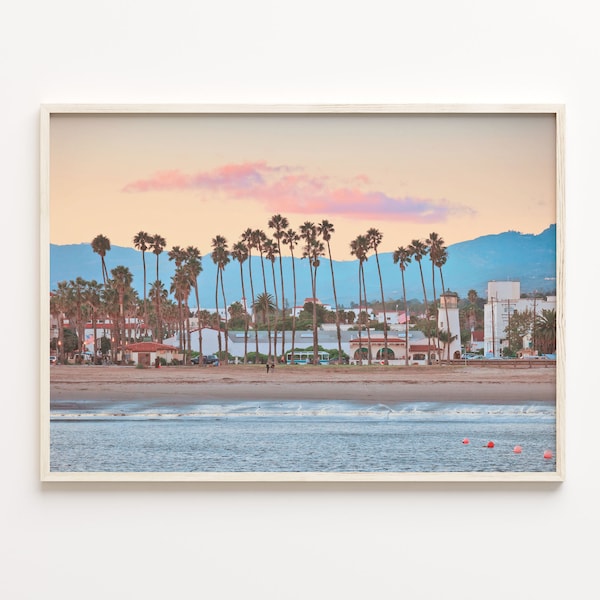 Santa Barbara Colorful Poster Print Horizontal, Santa Barbara Photo Wall Art, Santa Barbara Decor, Travel Print, City Map, C18-200