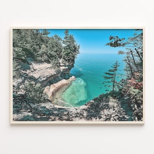 Michigan Colorful Poster Print, Michigan Photo Wall Art, Michigan Decor, Michigan Travel Print, Michigan Street Map Poster, C18-463