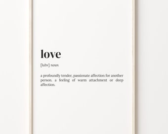 Love Definition Print: Minimalist Dictionary Wall Art