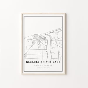Niagara-on-the-Lake Print, City Map Art Poster, Ontario ON Canada City map wall art, Wall Art Decor, Modern Black and White Style, C13-587