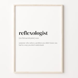 Reflexologist Definition Print, Dictionary Poster, Quote Wall Art, Coworker Art Gift, Coworker Gift, Gift Reflexologist, C17-378