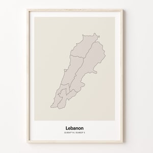 Lebanon Print, Lebanese Gift, Minimalistic Country Map Poster, LB Line Art, Geometric art, C24-102