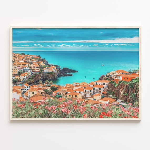 Portugal Coastline Art Print: Colorful Travel Poster