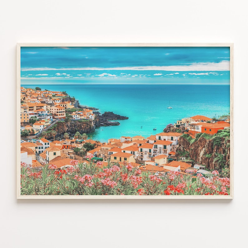 Portugal Coastline Art Print: Colorful Travel Poster image 1