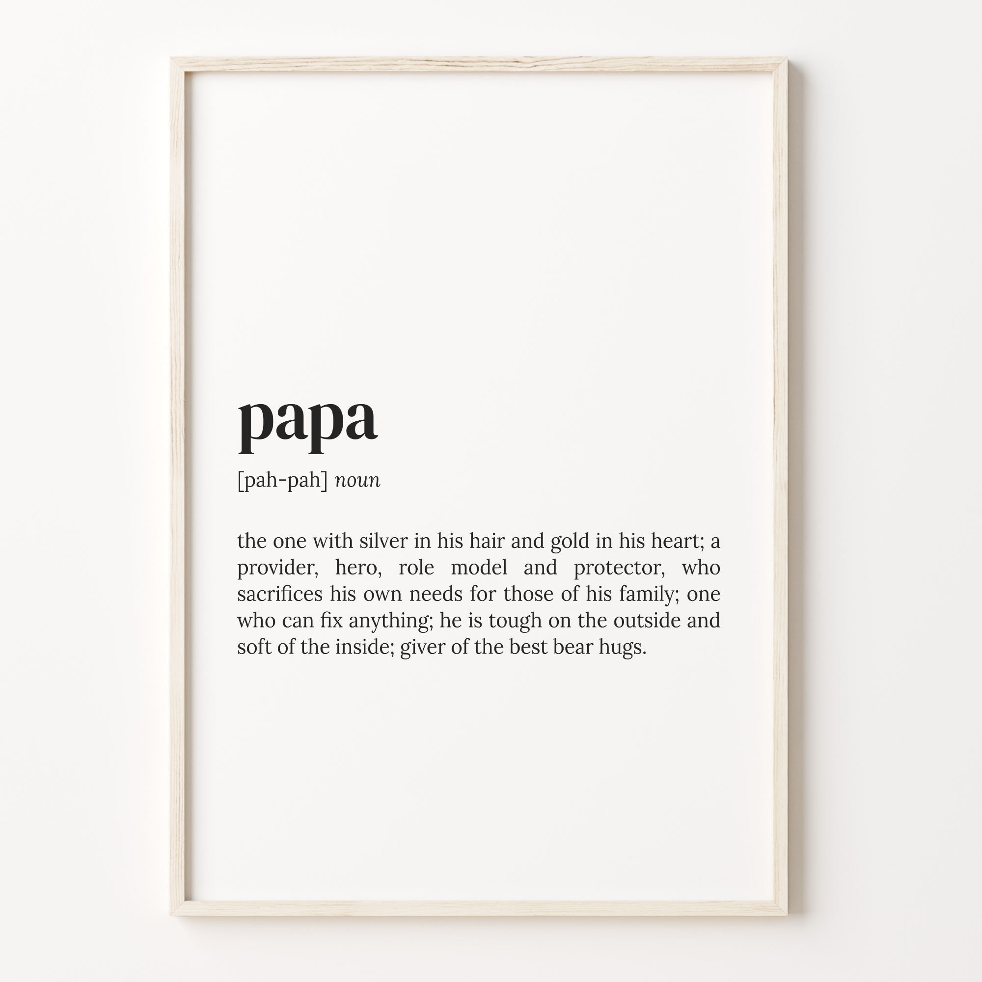 Papa Definition Print, Quote Wall Art, C17-329 - Etsy