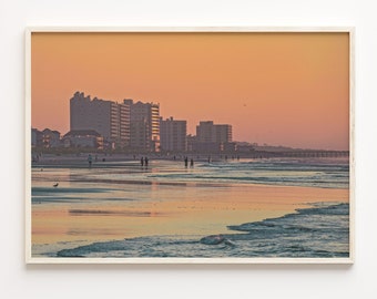 Myrtle Beach Sunset Photo Art Print: Coastal Travel Decor