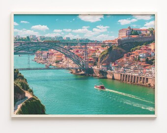 Porto Cityscape Poster: Colorful Travel Wall Art