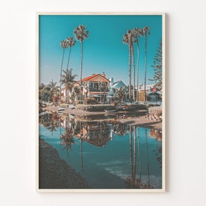 Venice Beach Colorful Poster Print, Venice Beach Photo Art, Decor, Venice Beach Travel Print, Venice Beach Street Map Poster, C18-891