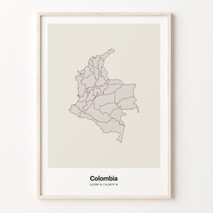 Colombia Print, Colombian Gift, Minimalistic Country Map Poster, CO Line Art, Customizable map art, C24-39