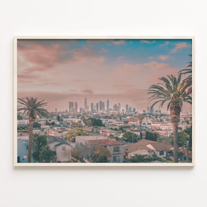 Los Angeles Colorful Poster Print Horizontal, Los Angeles Photo Wall Art, Los Angeles Wall Decor, Travel Print, Street Map Poster, C18-366