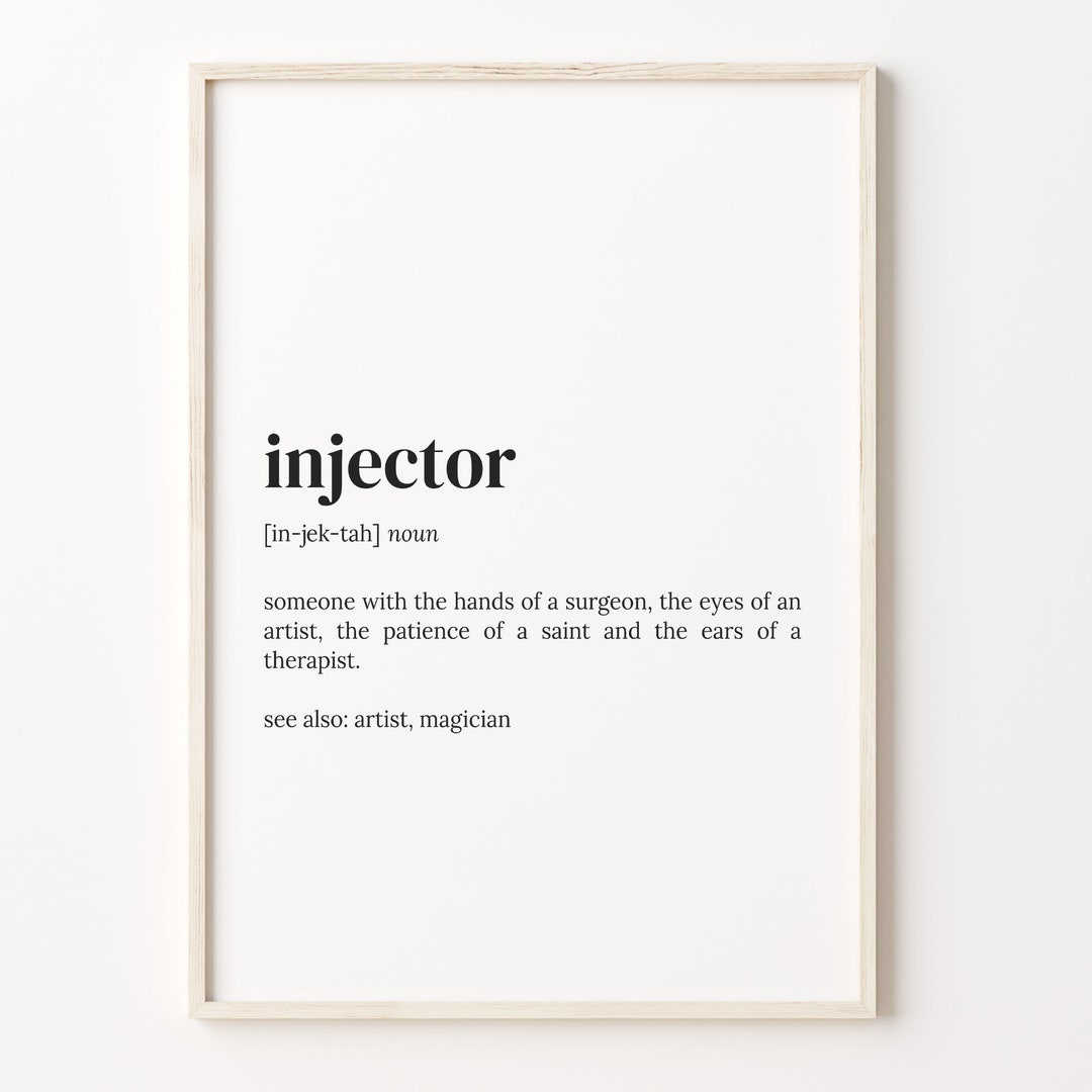 Injector Definition Print Dictionary Poster Quote Wall Art Etsy