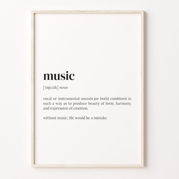 Music Definition Print: Dictionary Wall Art - Etsy