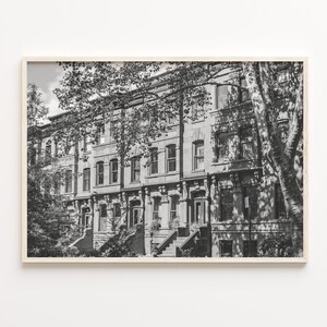 Park Slope Matted Poster Print Horizontal, Park Slope Black and White Wall Art, Wall Decor, Travel, City Map, C18-364