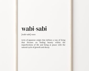 Wabi-Sabi Definition Print: Japanese Quote Wall Art