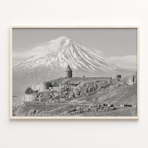 Armenien Mattiert Poster Druck, Armenien Schwarzweiß Wandkunst, Armenien Wanddekor, Armenien Reise, Armenien Straßenkarte Poster, C18-367