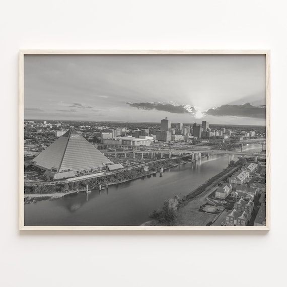 Memphis Black and White City Map Art Print