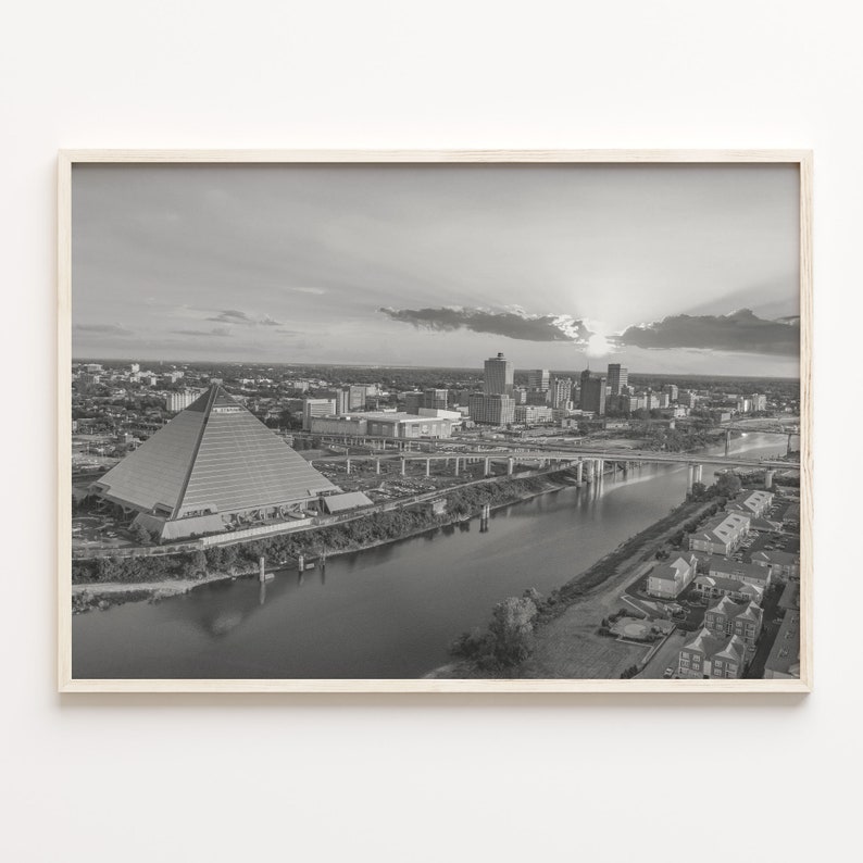 Memphis Black and White City Map Art Print image 1
