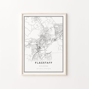 Flagstaff Print, City Map Art Poster, Arizona AZ USA, Wall Art Decor, Modern Black and White Style, Office Wall Art, C13-340