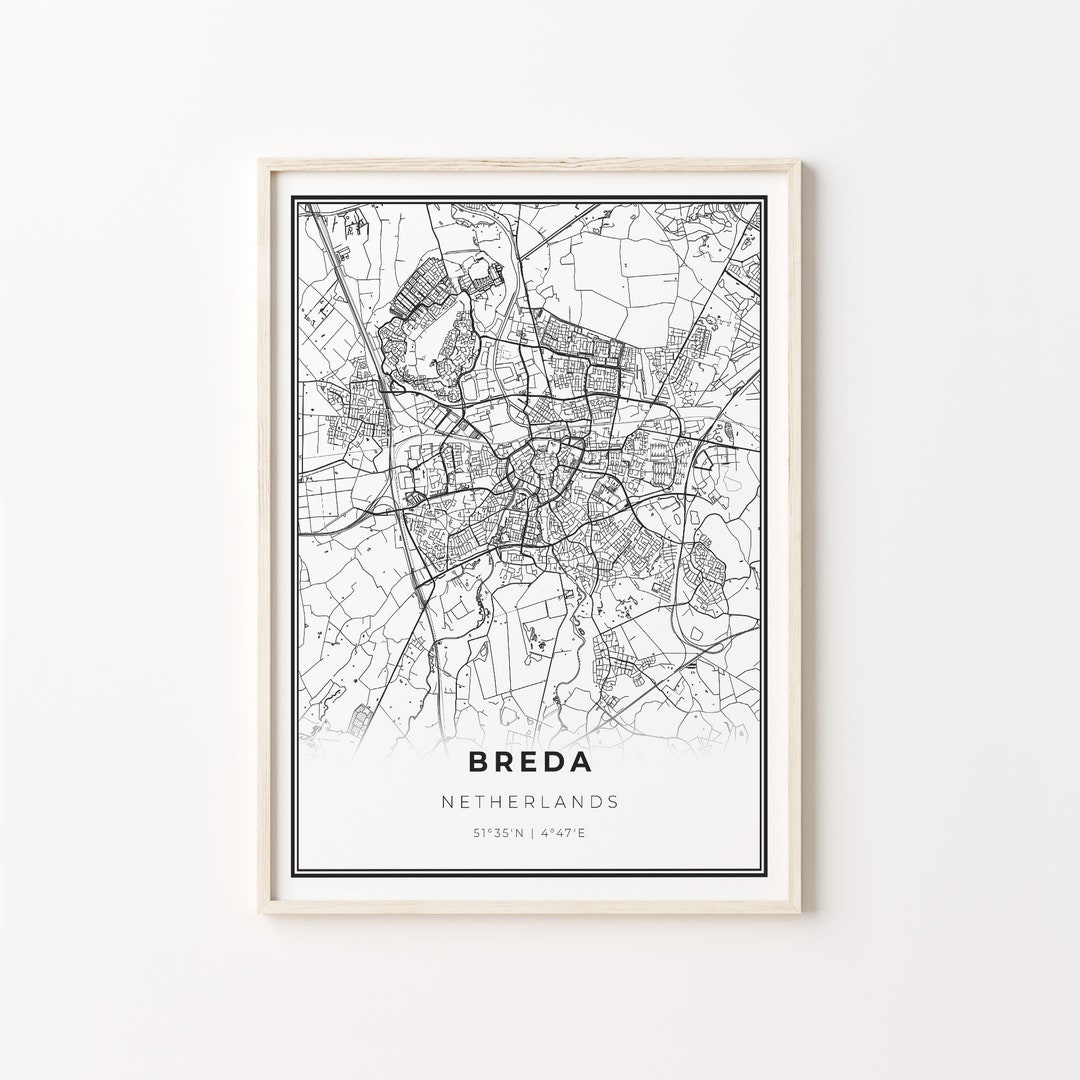 Breda Print City Map Art Poster Netherlands Wall Art Decor Etsy