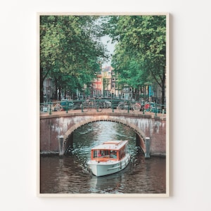 Amsterdam Colorful Poster Print, Amsterdam Photo Art, Amsterdam Decor, Amsterdam Travel Print, Amsterdam Street Map Poster, C18-735