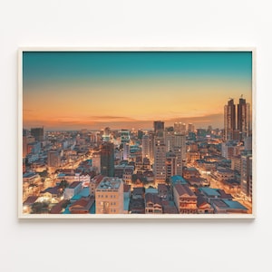 Phnom Penh Colorful Poster Print, Phnom Penh Photo Wall Art, Phnom Penh Wall Decor, Travel Print, Phnom Penh Street Map Poster, C18-632