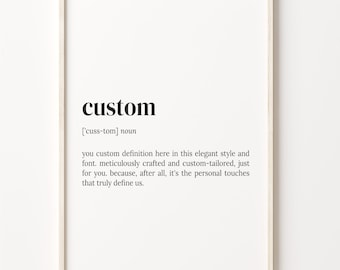 Custom Definition Print, Personalised Dictionary Wall Art, Typography Poster, #COR