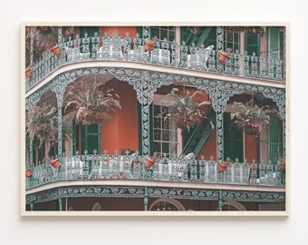 New Orleans Balcony Print: Colorful Architecture Photo Art