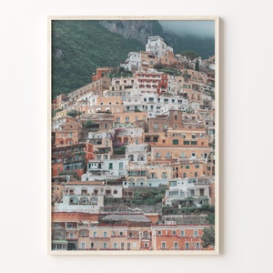 Positano Colorful Poster Print, Positano Photo Wall Art, Positano Decor, Positano Travel Print, City Map, C18-165