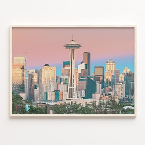 Seattle Colorful Poster Print, Seattle Photo Wall Art, Seattle Wall Decor, Seattle Travel Print, Seattle Street Map Poster, C18-594