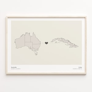 Australien Kuba Print, Kroatische Karte, Minimalistische Landkarte, Reisewandkunst, Neues Landgeschenk, C21-839