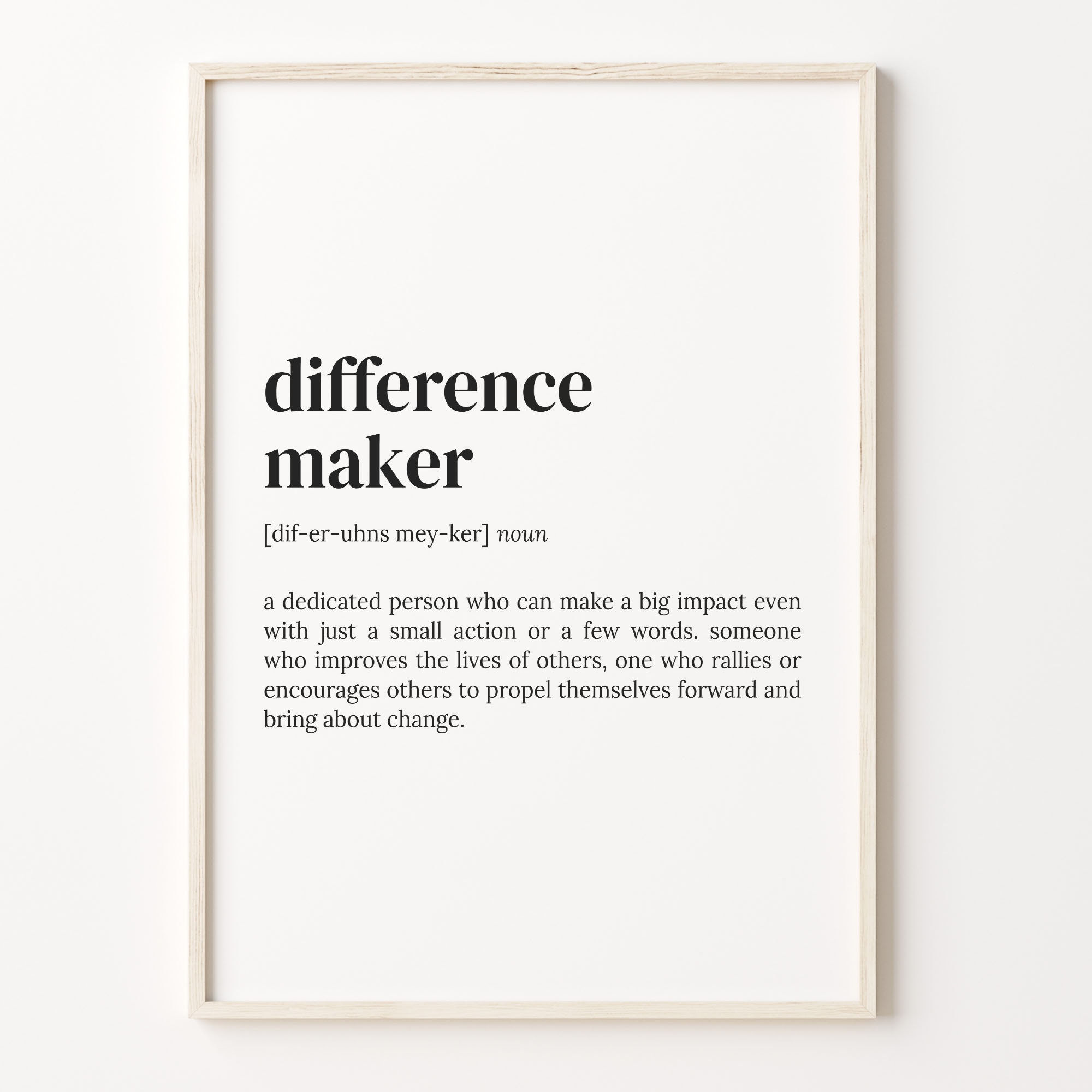 Difference Maker Definition Print: Quote Wall Art