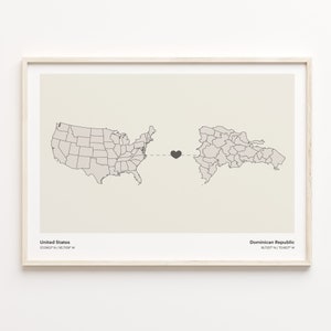 Dominikanische Republik Druck, Minimalistische Landkarte Poster, USA Wandkunst, Reisegeschenk, C21-50