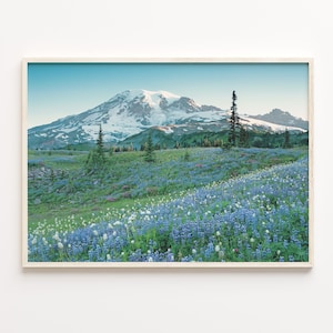 Mount Rainier Colorful Poster Print, Mount Rainier Photo Art, Mount Rainier Decor, Travel Print, Mount Rainier Street Map Poster, C18-451